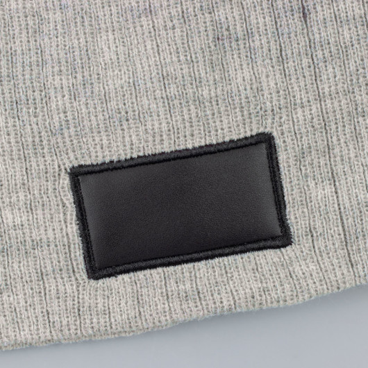 Linley Patch Cable Knit Beanies Detail